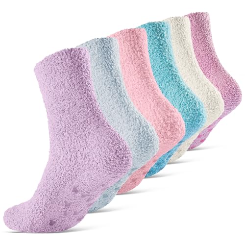 Damen Kuschelsocken Antirutsch ABS Sohle Stoppersocken Flauschig 37417 WP (35-42 6 Paar) von sockenkauf24