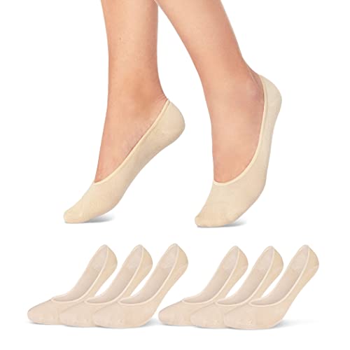 6 Paar Füßlinge Damen Sneaker Socken Ballerina Baumwolle 39960 WP (35-38 6 Paar Beige) von sockenkauf24