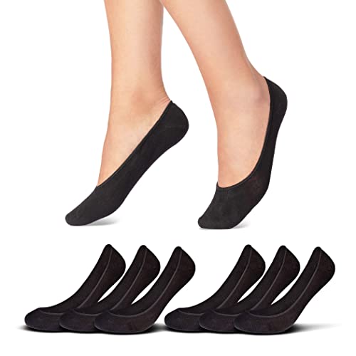 6 Paar Füßlinge Damen Sneaker Socken Ballerina Baumwolle 39960 WP (35-38 Schwarz) von sockenkauf24
