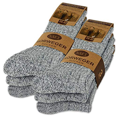 6 Paar Norweger Socken mit Wolle Damen & Herren Wintersocken Schwarz Grau Anthrazit 10500 (Grau 39-42) von sockenkauf24