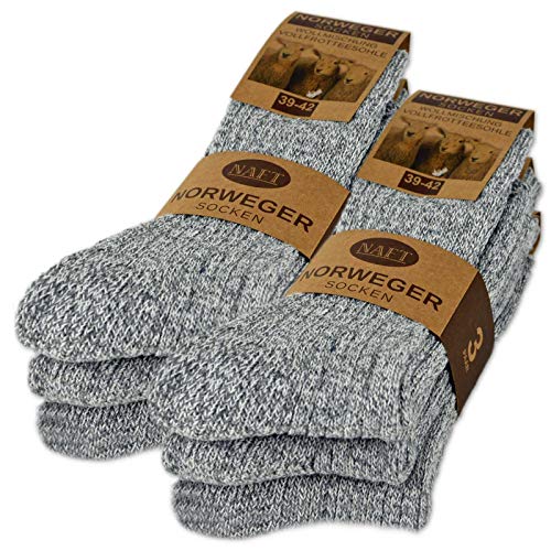 6 Paar Norweger Socken mit Wolle Damen & Herren Wintersocken Schwarz Grau Anthrazit 10500 (Grau 47-48) von sockenkauf24