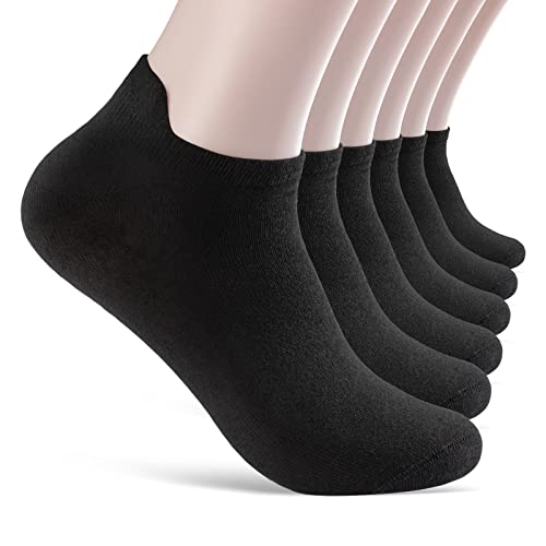 6 Paar Sneaker Socken Herren Damen mit Fersenlasche Anti-Blasen Schutz Rutschfest Atmungsaktiv 13600 WP (Schwarz 47-50) von sockenkauf24