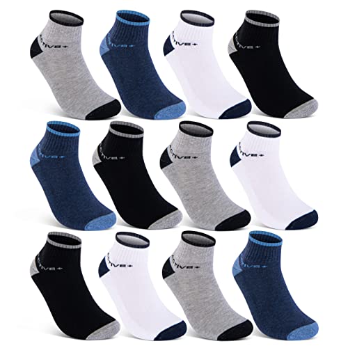 Sneaker Socken Herren Quarter Sportsocken Gepolstert Frotteesohle Atmungsaktiv Baumwolle 16210 (12 Paar 47-50) von sockenkauf24