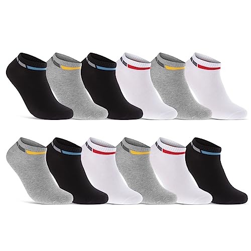 8 | 12 | 20 Paar Sneaker Socken Herren Mehrfarbig Baumwolle 16730 WP (12 Paar 43-46) von sockenkauf24