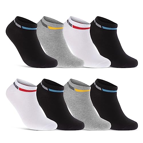 8 | 12 | 20 Paar Sneaker Socken Herren Mehrfarbig Baumwolle 16730 WP (8 Paar 43-46) von sockenkauf24