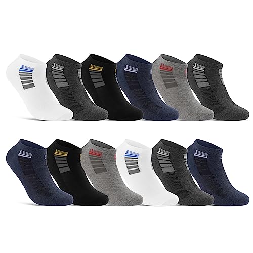 8 | 12 | 20 Paar Sneaker Socken Herren Mehrfarbig Baumwolle 16735 WP (12 Paar 39-42) von sockenkauf24