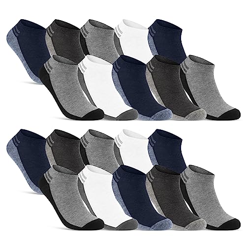 8 | 12 | 20 Paar Sneaker Socken Herren Mehrfarbig Baumwolle 16737 (20 Paar 47-50) von sockenkauf24