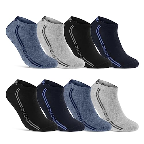 8 | 12 | 20 Paar Sneaker Socken Herren Mehrfarbig Baumwolle 16777 WP (8 Paar 43-46) von sockenkauf24