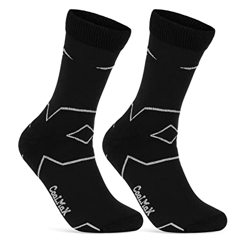 Merino Wandersocken für Herren & Damen (2 Paar) Outdoor Trekking Socken 50101P WP (Schwarz/Grau 43-46) von sockenkauf24