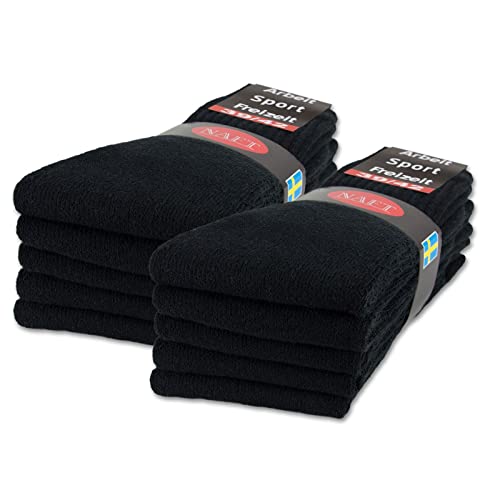 sockenkauf24 10 | 20 | 30 Paar Sportsocken Tennissocken Arbeitssocken Herren & Damen Socken Baumwolle (39-42, 10 Paar | Schwarz) von sockenkauf24