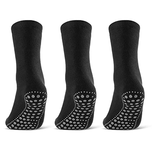 3 oder 6 Paar ABS Socken Herren Damen Anti Rutsch Socken Baumwolle 8600 WP (3 Paar Schwarz 47-50) von sockenkauf24