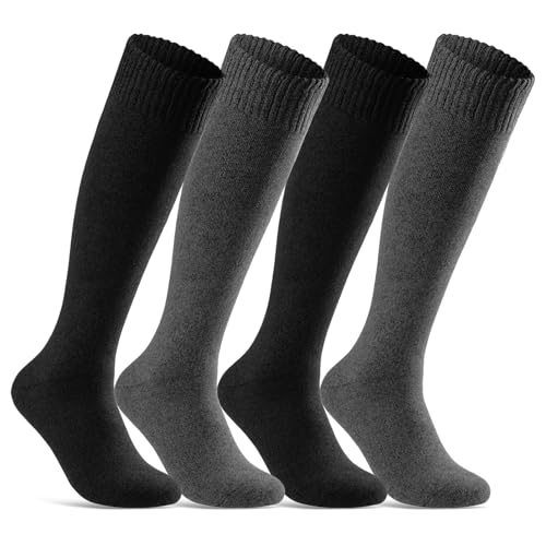 sockenkauf24 4 Paar Herren THERMO Kniestrümpfe Winter Innenfrottee Vollfrottee extra warm 22350 (Anthrazit + Schwarz 39-42) von sockenkauf24