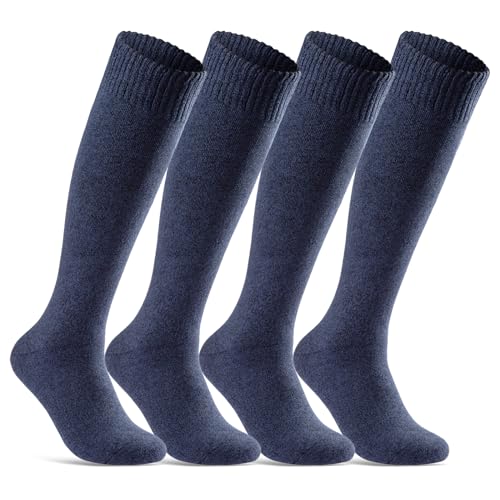 sockenkauf24 4 Paar Herren THERMO Kniestrümpfe Winter Innenfrottee Vollfrottee extra warm 22350 (Navy 39-42) von sockenkauf24