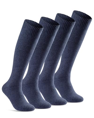 sockenkauf24 4 Paar Herren THERMO Kniestrümpfe Winter Innenfrottee Vollfrottee extra warm 22350 (Navy 39-42) von sockenkauf24