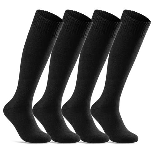 sockenkauf24 4 Paar Herren THERMO Kniestrümpfe Winter Innenfrottee Vollfrottee extra warm 22350 (Schwarz 39-42) von sockenkauf24