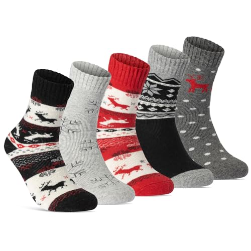 Damen THERMO Socken (5 Paar) warme Wintersocken weiche Wollsocken mit Innenfrottee 37800/2 35-38) von sockenkauf24