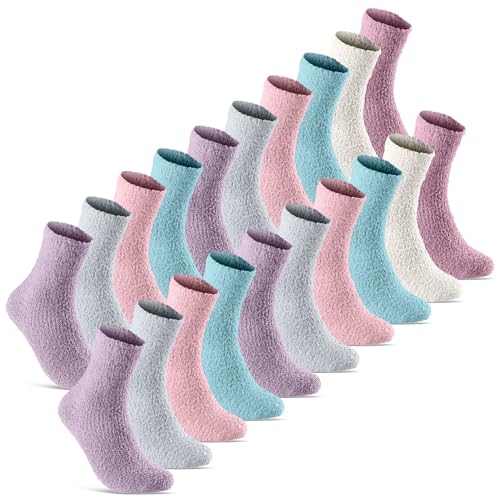 sockenkauf24 6 | 12 | 20 Paar Kuschelsocken Damen Plüschsocken warm & flauschig 37402 (35-42 20 Paar) von sockenkauf24