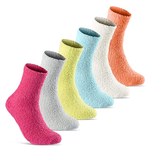 sockenkauf24 6 | 12 | 20 Paar Kuschelsocken Damen Plüschsocken warm & flauschig 37408 WP (35-42 6 Paar) von sockenkauf24