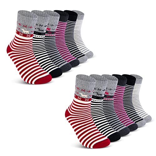 THERMO Socken Damen 35-38 Warme Dicke Wintersocken Damen Baumwolle Frottee 38202 (12 Paar 35-38) von sockenkauf24