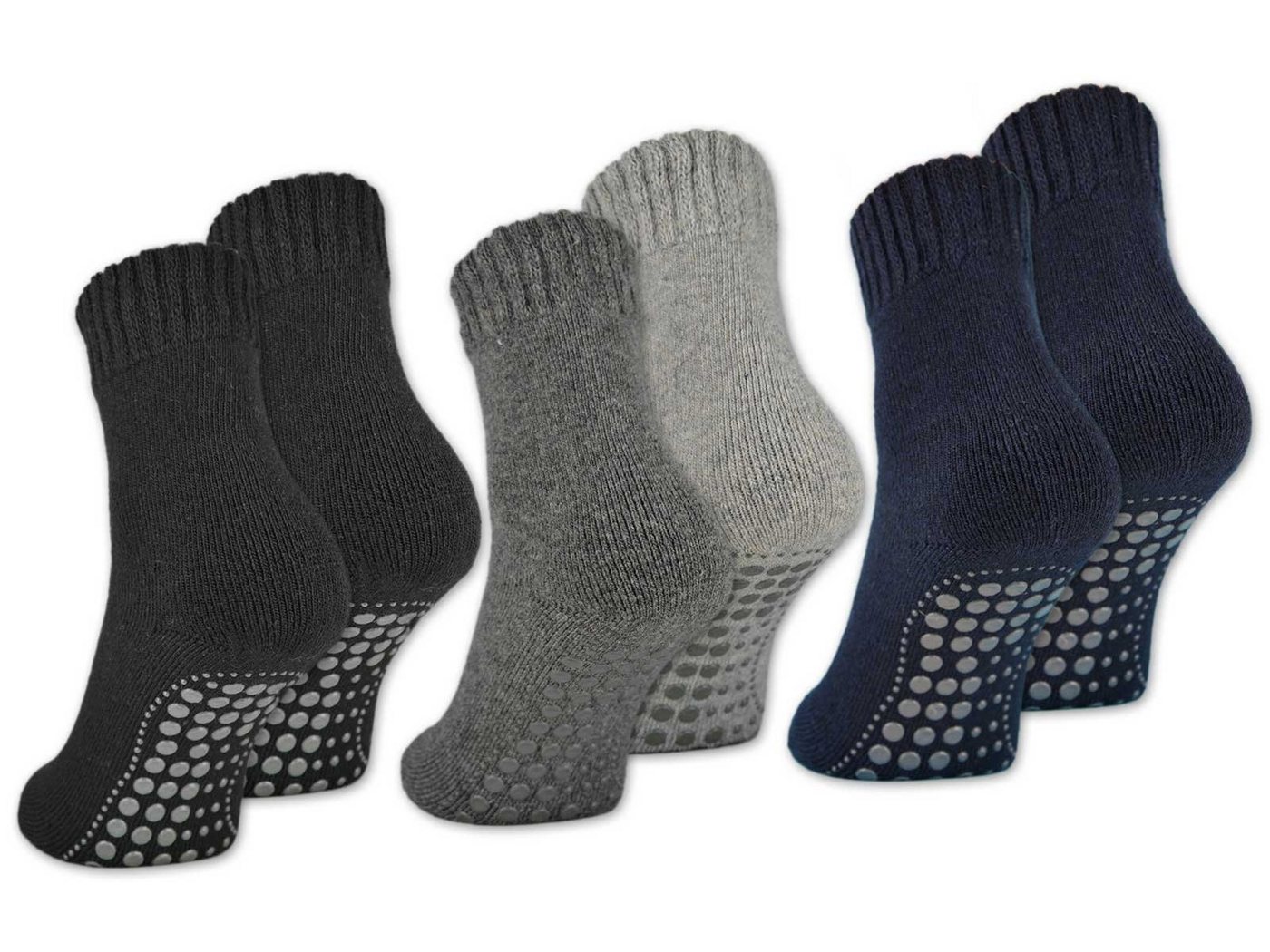 sockenkauf24 ABS-Socken 2, 4 oder 6 Paar Damen & Herren ABS Socken Anti Rutsch (Farbmix, 6-Paar, 39-42) Socken mit Wolle - 21463 von sockenkauf24