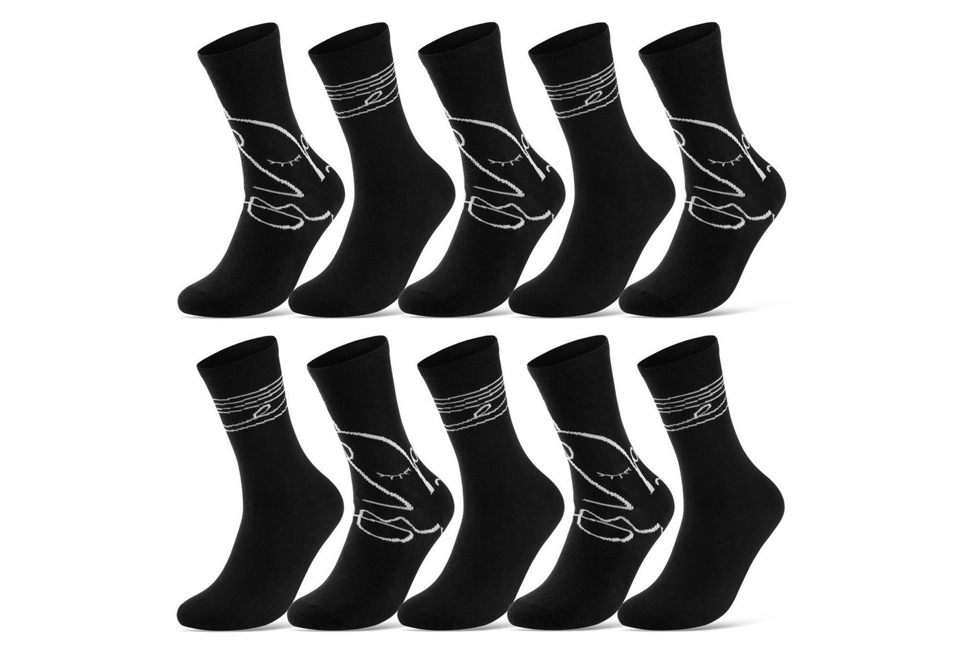 sockenkauf24 Basicsocken 10 Paar Damen Socken Mehrfarbig Streifen Punkte Herzen Maritim Baumwolle von sockenkauf24