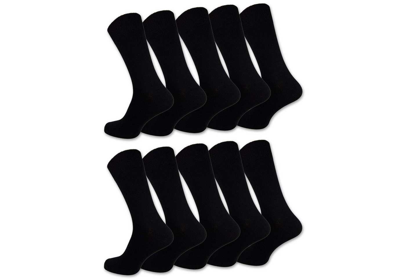 sockenkauf24 Basicsocken 10 Paar Komfortsocken Herren & Damen Baumwolle (Schwarz, 43-46) Schwarz Business Herrensocken Classic - 13200 von sockenkauf24