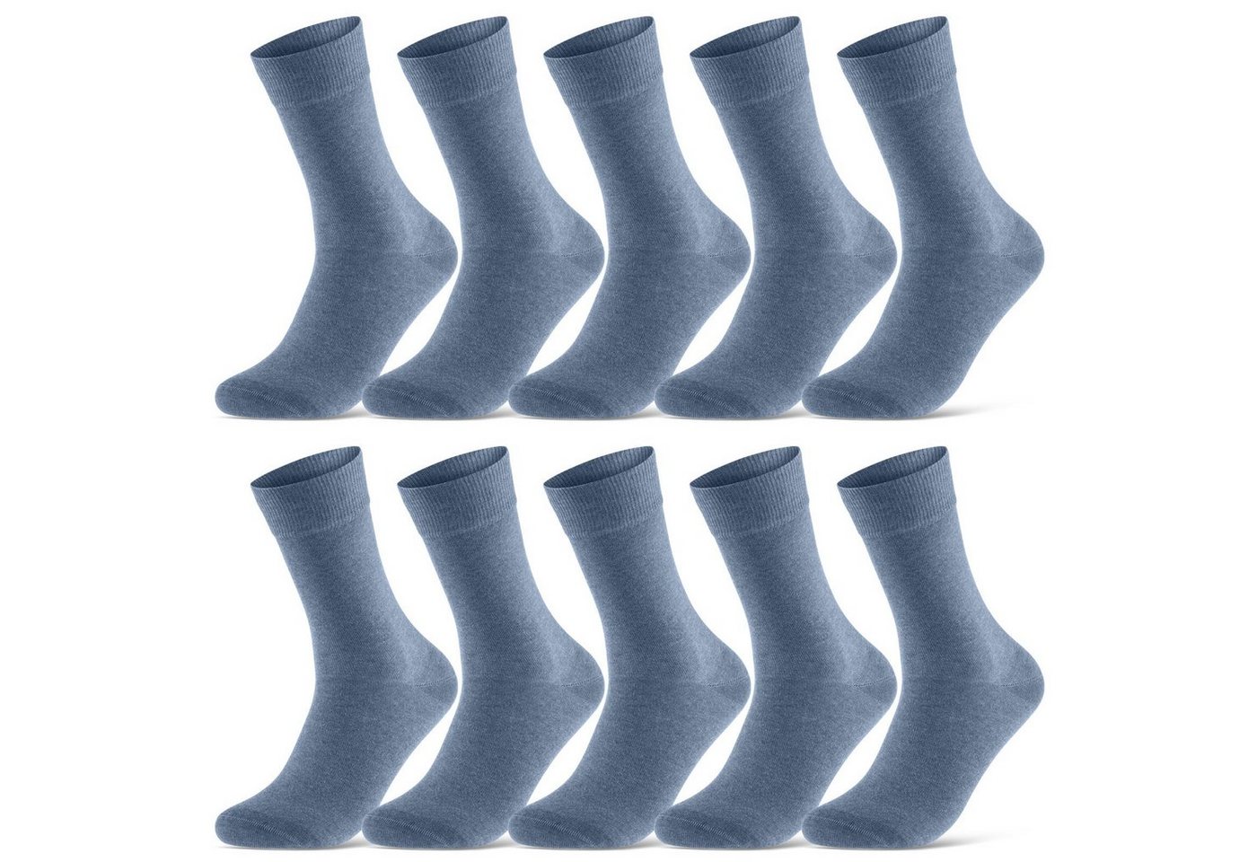 sockenkauf24 Socken 10 Paar Damen & Herren Socken Business Socken Baumwolle (Jeans, 35-38) mit Komfortbund (Basicline) - 70201T von sockenkauf24