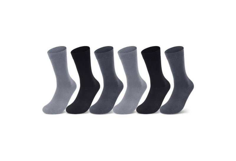 sockenkauf24 Basicsocken 6 oder 12 Paar Socken Damen & Herren Business Socken Baumwolle (Graumix, 6-Paar, 43-46) Komfortbund atmungsaktiv - Basicline 70203 von sockenkauf24