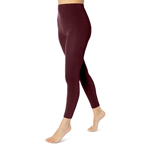 sockenkauf24 Damen THERMO Leggings mit Innenfleece extra warm Winter Leggings WP (48/50, Bordeaux Rot) von sockenkauf24