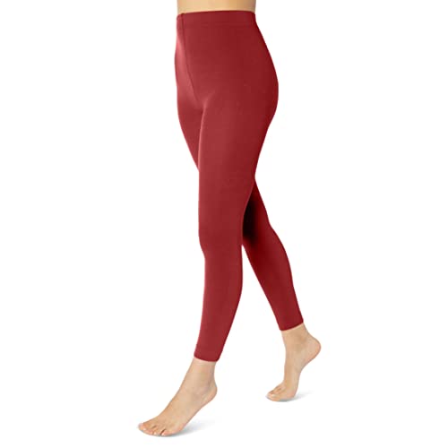 sockenkauf24 Damen THERMO Leggings mit Innenfleece in 10 Farben extra warm Winter Leggings (38/40, Rot) von sockenkauf24