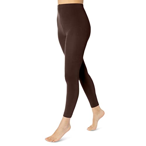 sockenkauf24 Damen Thermo Leggings mit Innenfleece extra warm Winter Leggings WP (42/44, Braun) von sockenkauf24