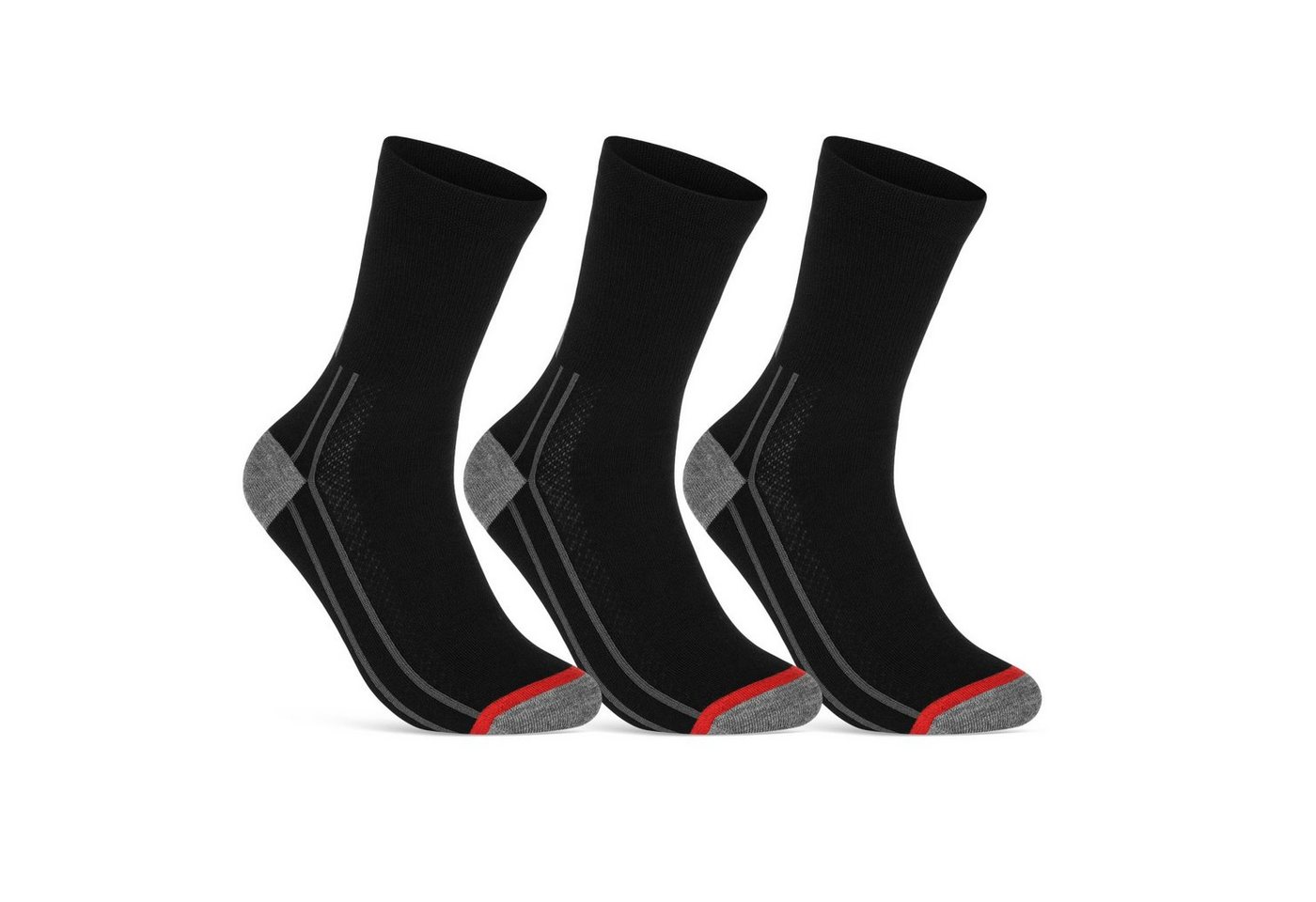 sockenkauf24 Funktionssocken Coolmax Fahrrad-Socken für Herren & Damen (3xSchwarz, 3-Paar, 39-42) Atmungsaktive Radsport Socken 50301P WP von sockenkauf24