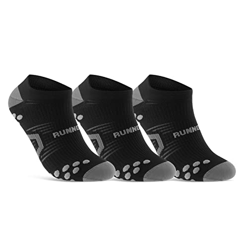 sockenkauf24 Kurze Laufsocken für Herren & Damen (3 Paar) Sneaker Sportsocken Atmungsaktive Running Socks 50203P WP (Schwarz 39-42) von sockenkauf24