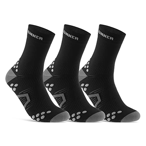 sockenkauf24 Laufsocken für Herren & Damen (3 Paar) Sportsocken Atmungsaktive Running Socks 50201P WP (Schwarz 35-38) von sockenkauf24