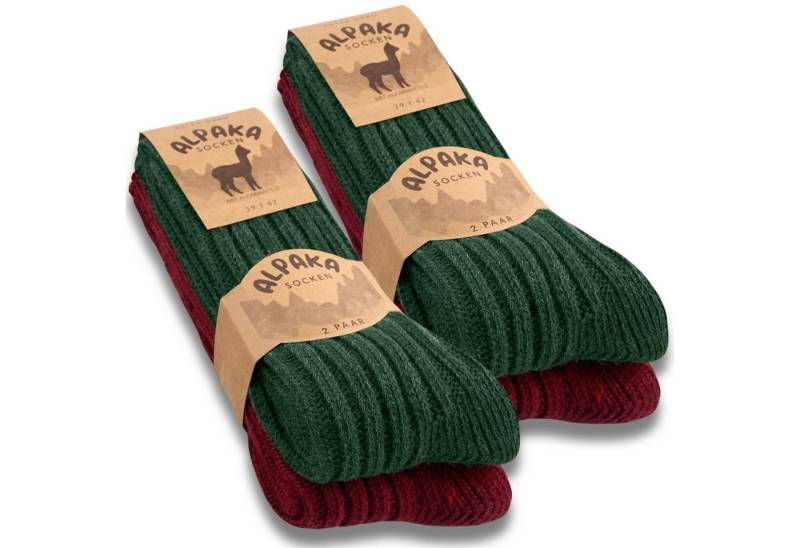 sockenkauf24 Norwegersocken 4 Paar Alpaka Socken Damen & Herren Wintersocken warm mit Wolle von sockenkauf24