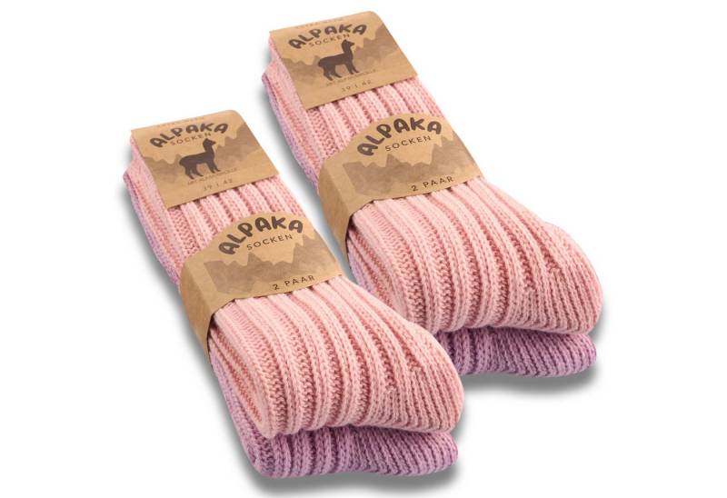 sockenkauf24 Norwegersocken 4 Paar Alpaka Socken Damen & Herren Wintersocken warm mit Wolle von sockenkauf24