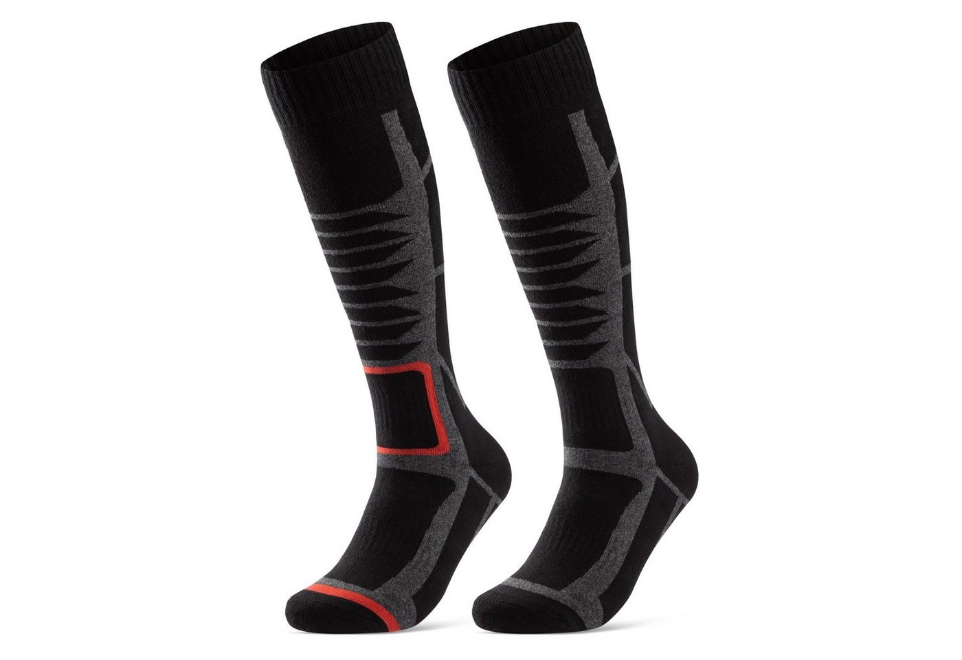 sockenkauf24 Skisocken 2 Paar Ski Strümpfe Herren & Damen Ski Socken lang Atmungsaktiv von sockenkauf24