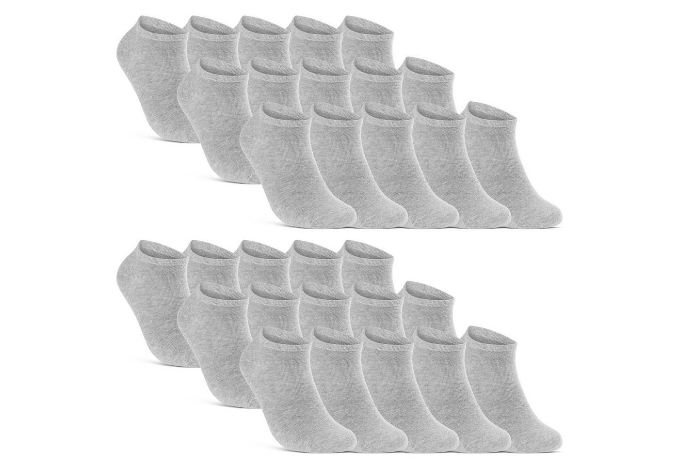 sockenkauf24 Sneakersocken 10 I 20 I 30 Paar Damen & Herren Sneaker Socken (Grau, 30-Paar, 35-38) Schwarz Weiß Grau Baumwolle - 10800 von sockenkauf24