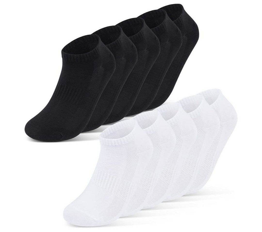 sockenkauf24 Sneakersocken 10 Paar Damen & Herren Premium Sneaker Socken mit Meshstreifen WP von sockenkauf24