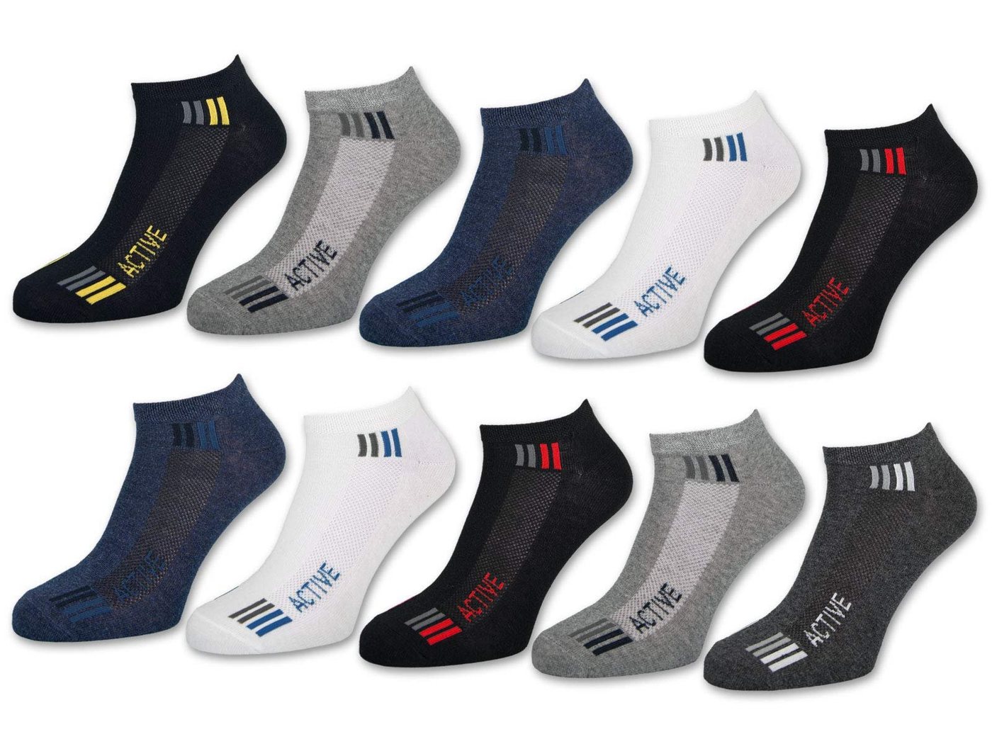 sockenkauf24 Sneakersocken 10 Paar Herren SPORT Socken Baumwolle (39-42) - 16735 WP von sockenkauf24