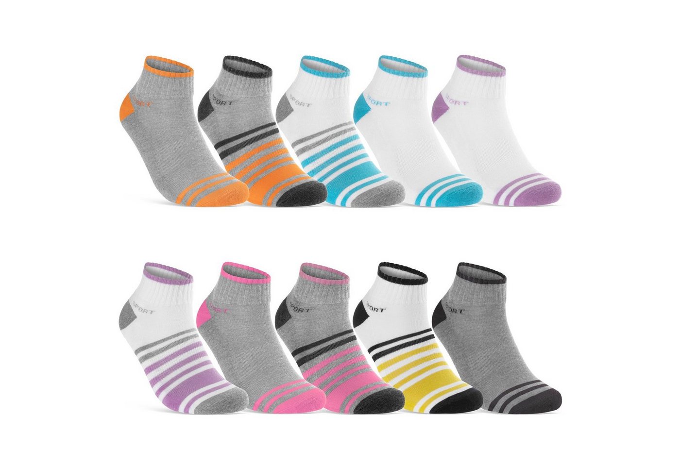 sockenkauf24 Sneakersocken 6 oder 12 Paar Damen Sneaker Socken Sportsocken (6-Paar, 35-38) verstärkte Frotteesohle - 36850/23 WP von sockenkauf24