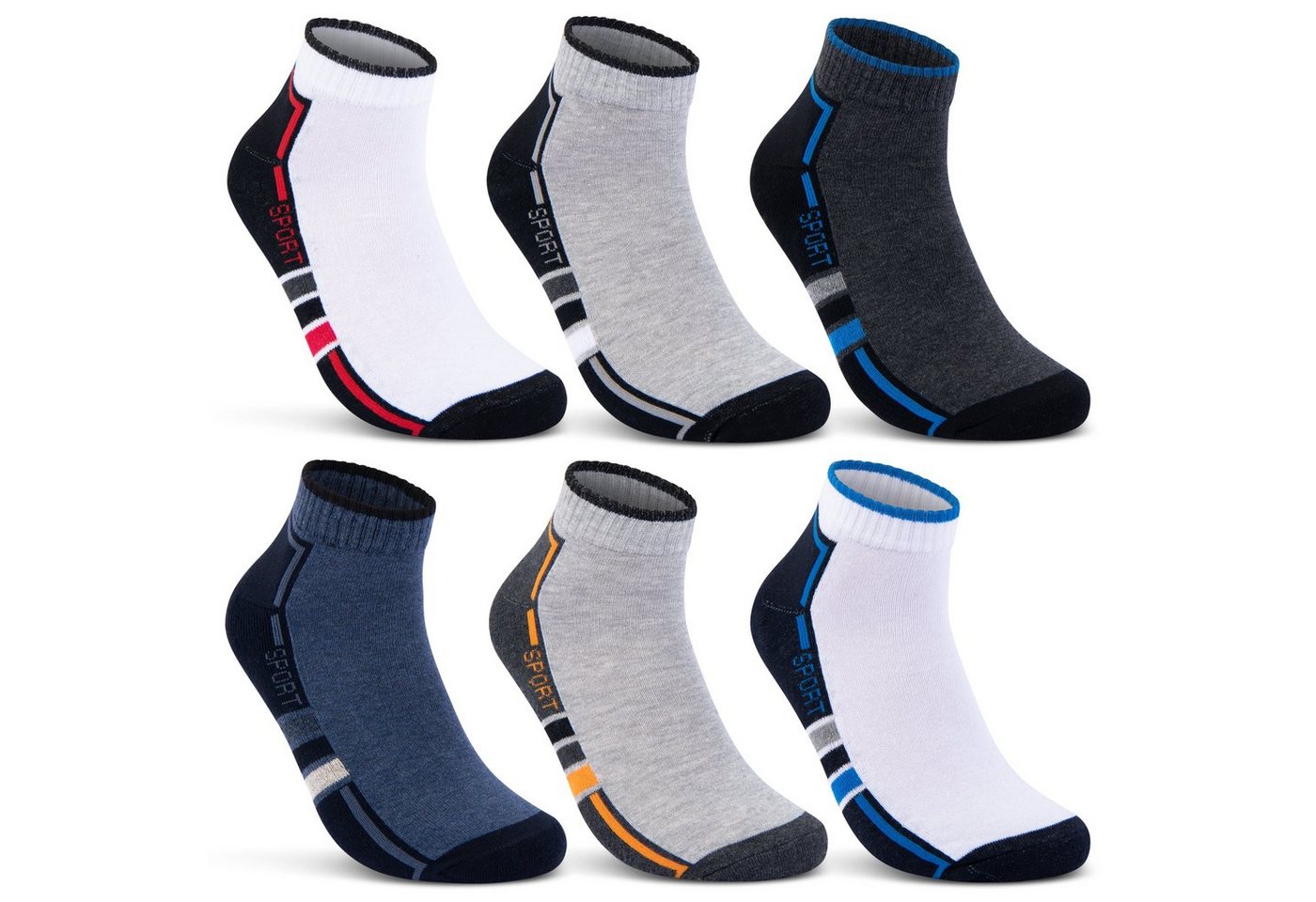 sockenkauf24 Sneakersocken 6 oder 12 Paar SPORT Socken Damen & Herren Sportsocken (6-Paar, 35-38) mit Frotteesohle Baumwolle - 16215/20 WP von sockenkauf24