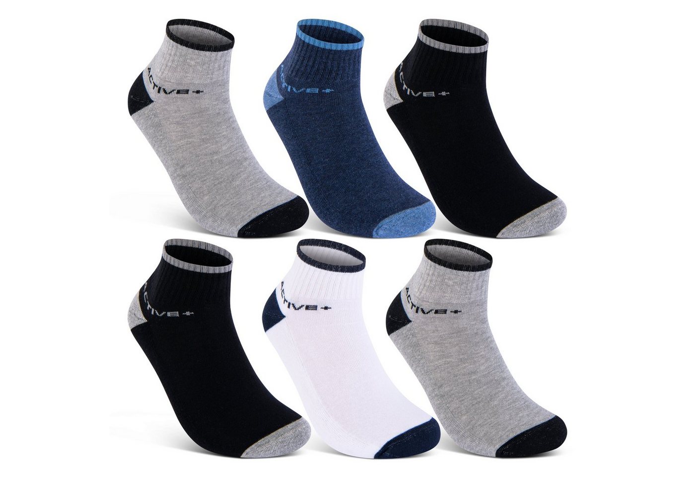 sockenkauf24 Sneakersocken 6 oder 12 Paar SPORT Socken Damen & Herren Sportsocken (6-Paar, 39-42) mit Frotteesohle Baumwolle - 16210 WP von sockenkauf24