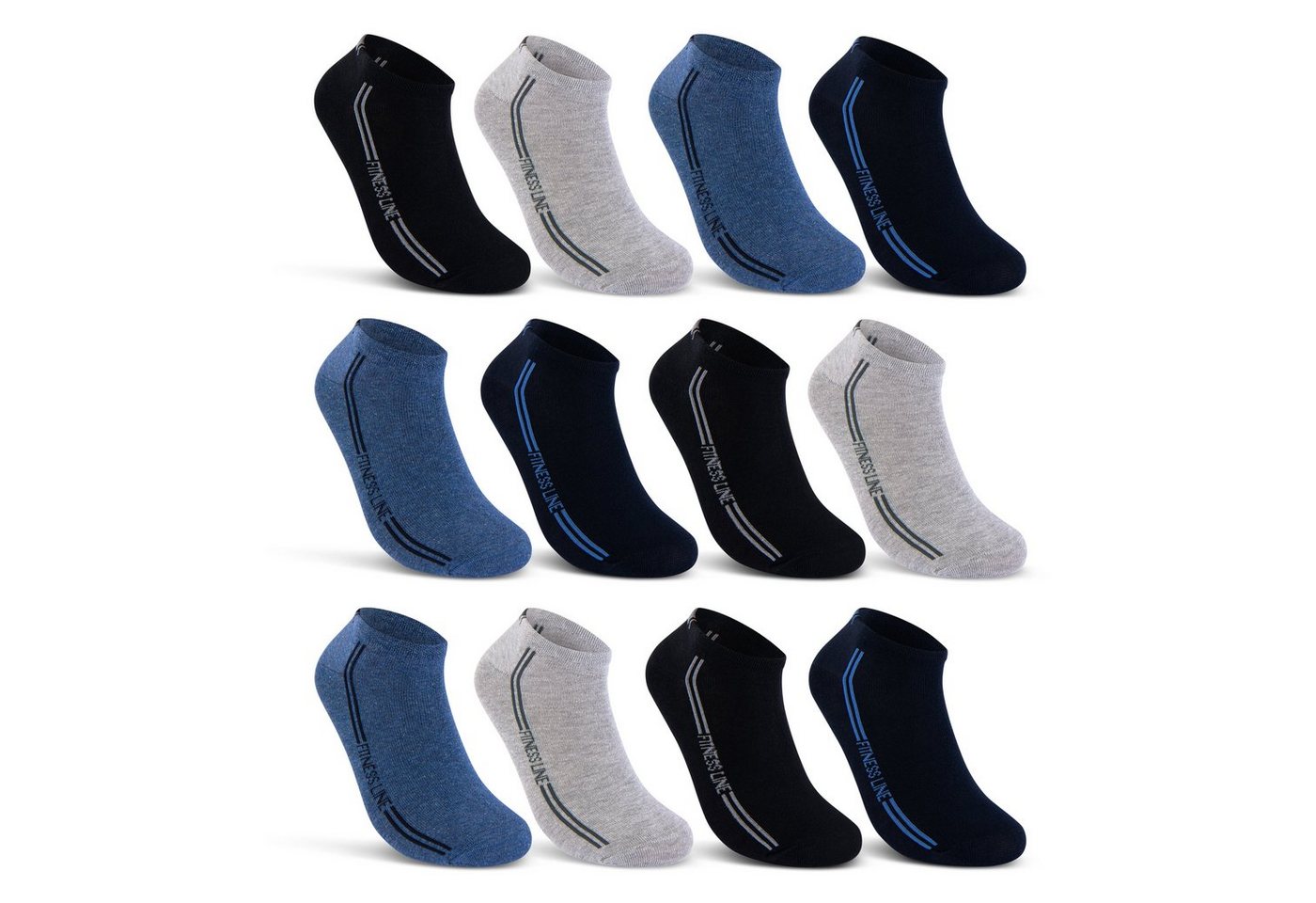 sockenkauf24 Sneakersocken 8 I 12 I 20 Paar SPORT Sneaker Socken Herren Baumwolle (12-Paar, 39-42) Atmungsaktiv - 16777 WP von sockenkauf24