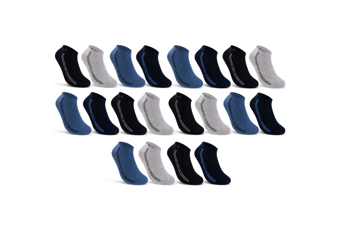 sockenkauf24 Sneakersocken 8 I 12 I 20 Paar SPORT Sneaker Socken Herren Baumwolle (20-Paar, 39-42) Atmungsaktiv - 16777 von sockenkauf24