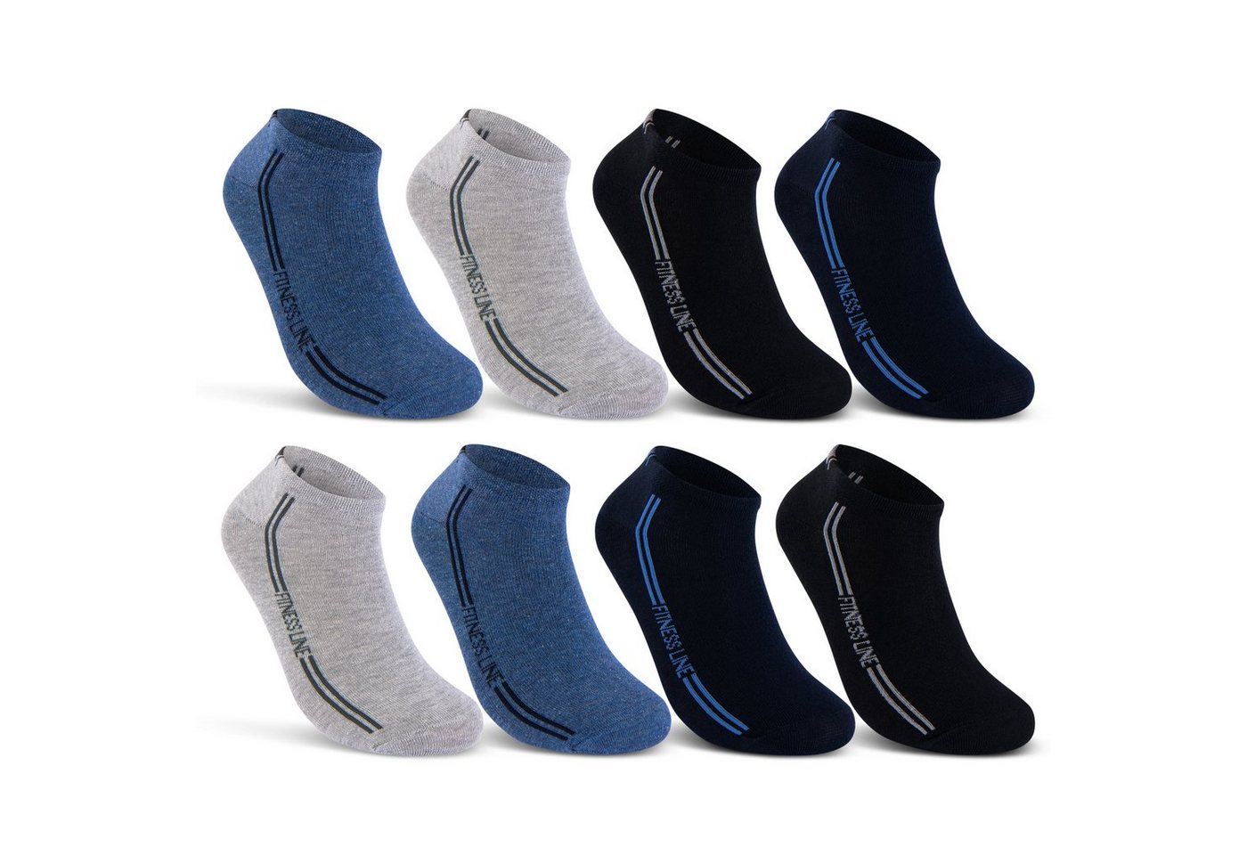 sockenkauf24 Sneakersocken 8 I 12 I 20 Paar SPORT Sneaker Socken Herren Baumwolle (8-Paar, 39-42) Atmungsaktiv - 16777 WP von sockenkauf24