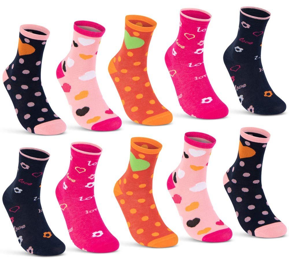 sockenkauf24 Socken 10 Paar Kinder Socken Jungen & Mädchen Baumwolle Kindersocken (23-26) - 54338 von sockenkauf24