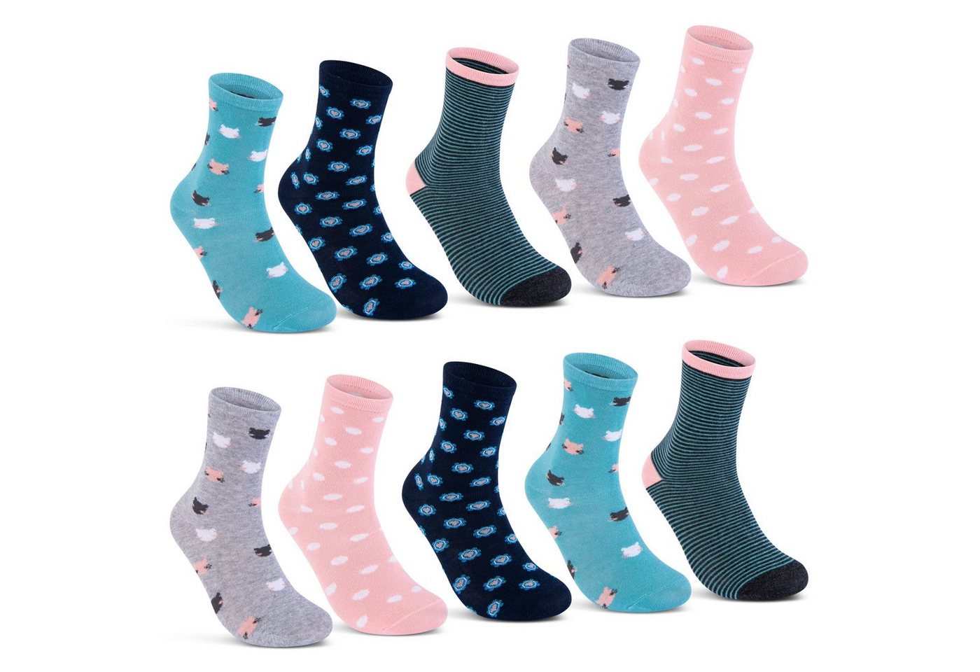 sockenkauf24 Socken 10 Paar Kinder Socken Jungen & Mädchen Baumwolle Kindersocken (23-26) - 54377 von sockenkauf24