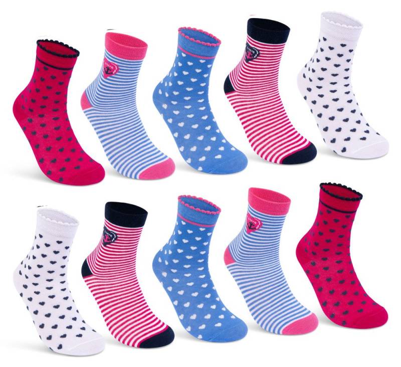 sockenkauf24 Socken 10 Paar Kindersocken für Mädchen lang Kinder Socken mit weichem Bund von sockenkauf24