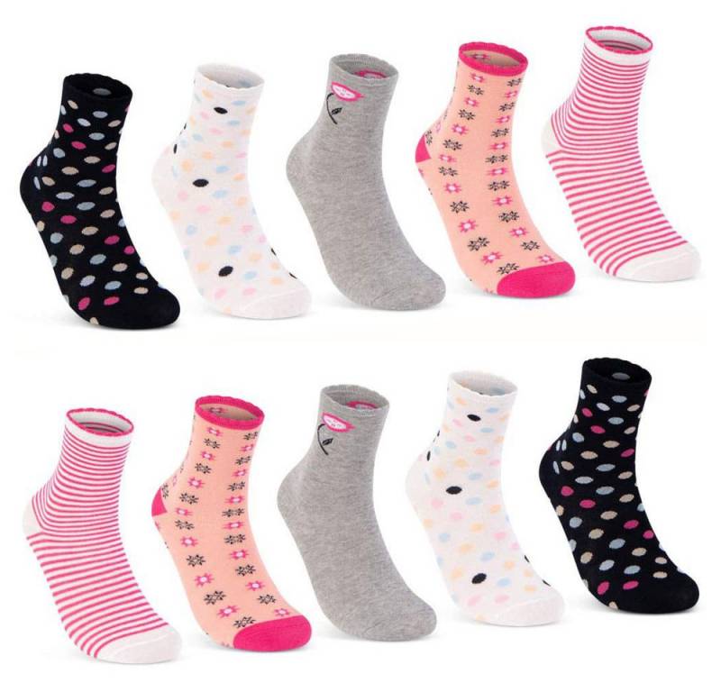 sockenkauf24 Socken 10 Paar Kindersocken für Mädchen lang Kinder Socken mit weichem Bund von sockenkauf24